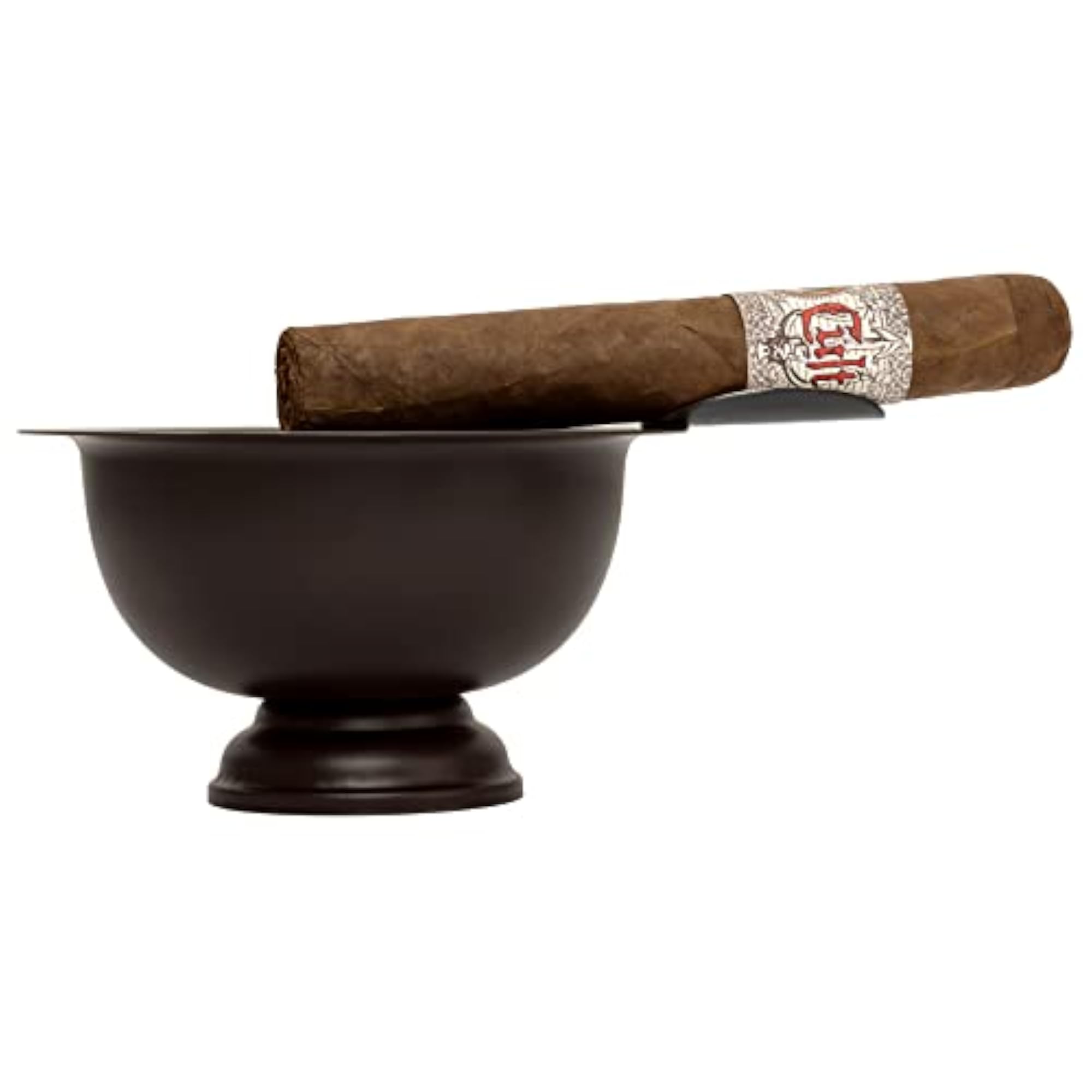 Personal Size Round Cigar Ashtray, Brown